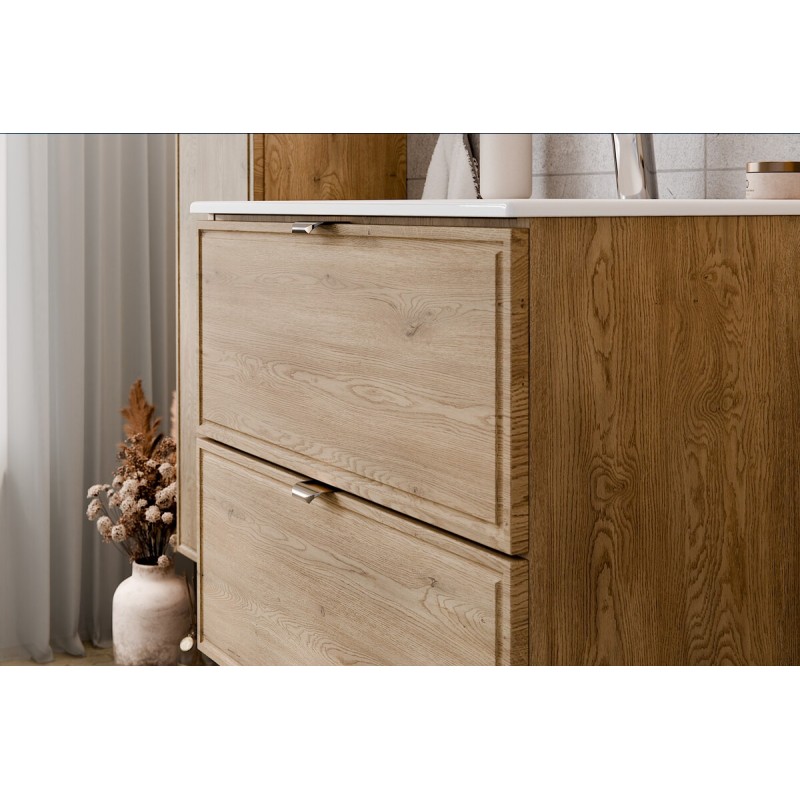 Dulap lavoar Terra Cremona, MDF, PAL melaminat, stejar cremona, 2 sertare, L.60 cm, TERRA CREMONA 82-60-46-2S