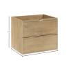 Dulap lavoar Terra Cremona, MDF, PAL melaminat, stejar cremona, 2 sertare, L.60 cm, TERRA CREMONA 82-60-46-2S