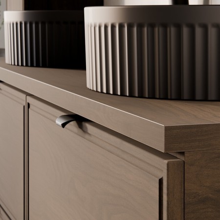 Set mobilier de baie Terra Villa, MDF, PAL melaminat, maro nuc, blat maro nuc, L.60 cm, SET-TEV B VILLA 60CM
