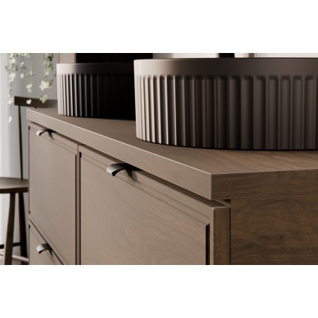 Set mobilier de baie Terra Villa, MDF, PAL melaminat, maro nuc, blat maro nuc, L.60 cm, SET-TEV B VILLA 60CM