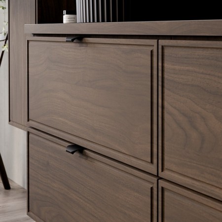 Dulap lavoar Terra Villa, MDF, PAL melaminat, maro nuc, 2 sertare, L.80 cm, TERRA VILLA 82-80-46-2S