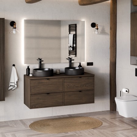 Dulap lavoar Terra Villa, MDF, PAL melaminat, maro nuc, 2 sertare, L.60 cm, TERRA VILLA 82-60-46-2S
