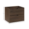 Dulap lavoar Terra Villa, MDF, PAL melaminat, maro nuc, 2 sertare, L.60 cm, TERRA VILLA 82-60-46-2S