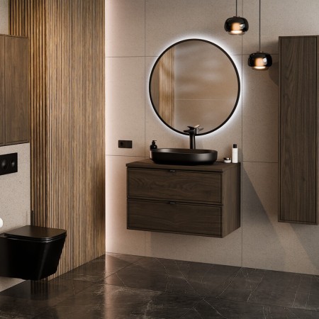 Dulap inalt Terra Villa, MDF, PAL melaminat, maro nuc, 1 usa, H.140 cm, TERRA VILLA 80-30-1D