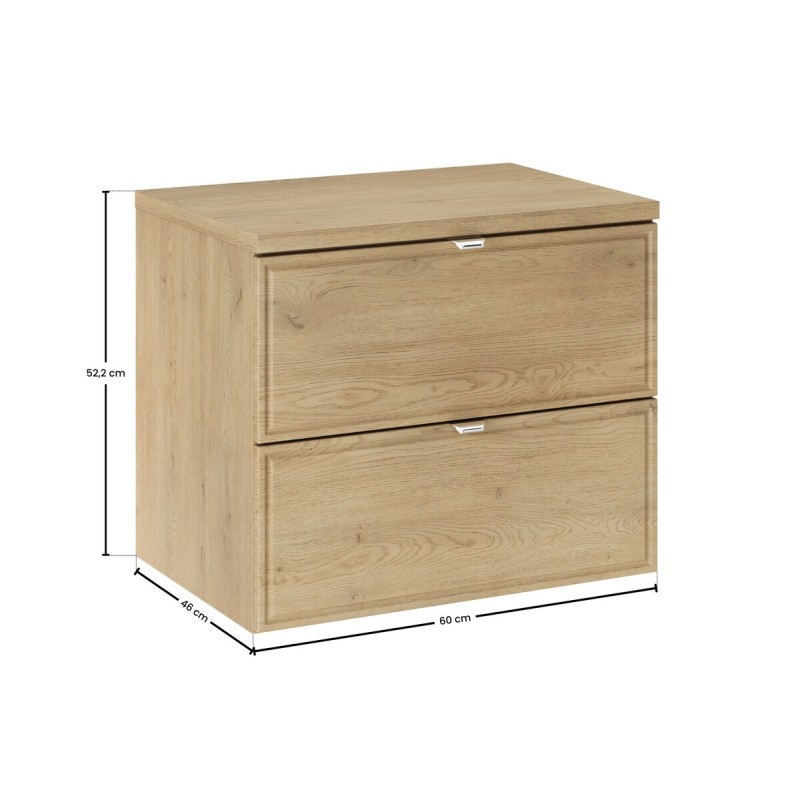 Set mobilier de baie Terra Cremona, MDF, PAL melaminat, stejar cremona, blat stejar cremona, L.60 cm, SET-TEC B CREMONA 60CM