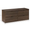 Set mobilier de baie Terra Villa, MDF, PAL melaminat, maro nuc, blat maro nuc, L.120 cm, SET-TEV B VILLA 120CM