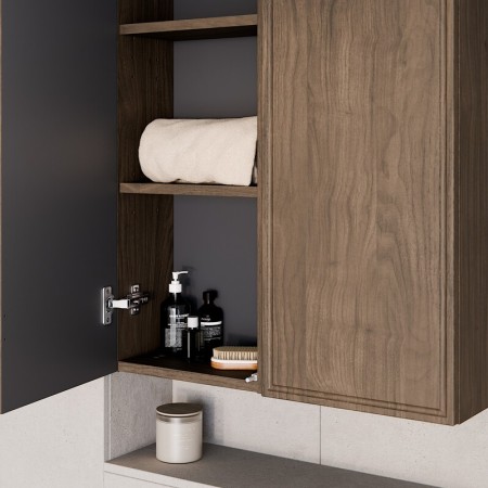 Semicoloana Terra Villa, MDF, PAL melaminat, maro nuc, 1 usa, H.80 cm, TERRA VILLA 81-30-1D