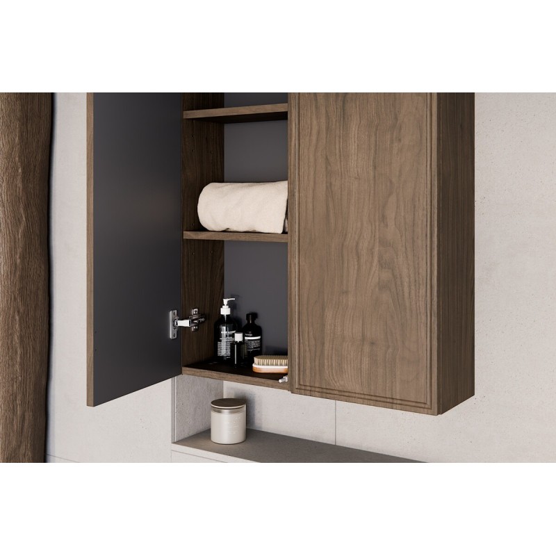 Semicoloana Terra Villa, MDF, PAL melaminat, maro nuc, 1 usa, H.80 cm, TERRA VILLA 81-30-1D