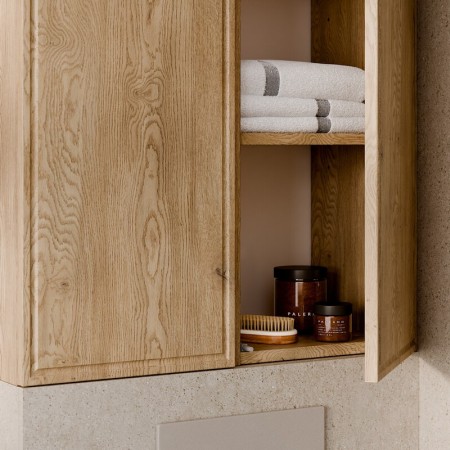 Semicoloana Terra Cremona, MDF, PAL melaminat, stejar cremona, 1 usa, H.80 cm, TERRA CREMONA 81-30-1D