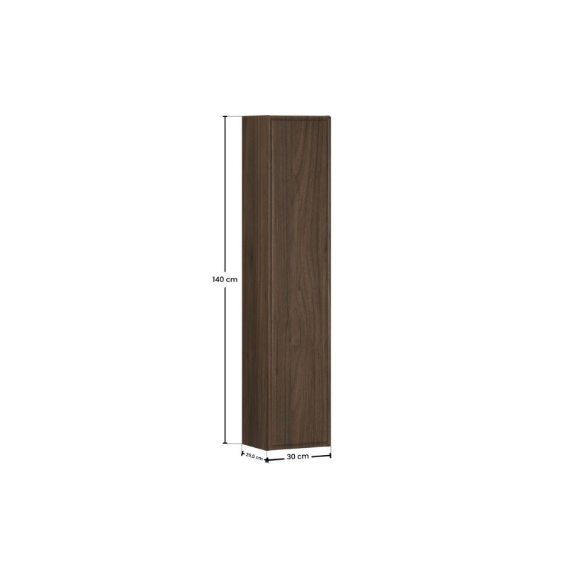Dulap inalt Terra Villa, MDF, PAL melaminat, maro nuc, 1 usa, H.140 cm, TERRA VILLA 80-30-1D