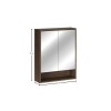 Dulap suspendat cu oglinda Viola Villa, PAL melaminat, maro nuc, 2 usi, L.60 cm, VILLA UN 84-60-2D
