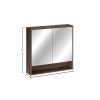 Dulap suspendat cu oglinda Viola Villa, PAL melaminat, maro nuc, 2 usi, L.80 cm, VILLA UN 84-80-2D
