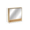 Dulap suspendat cu oglinda Viola Cremona, PAL melaminat, stejar cremona, 2 usi, L.80 cm, CREMONA UN 84-80-2D