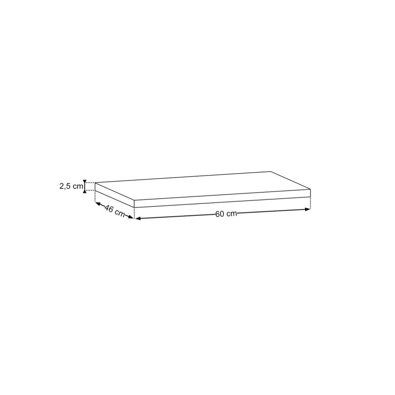 Blat Dorothy Ristretto, MDF, folie PVC, stejar ristretto, L.60 cm, RISTRETTO 89-60-46 M