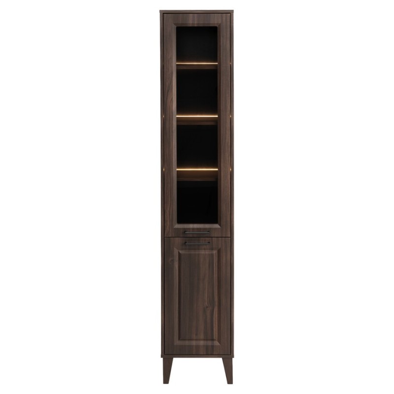 Dulap inalt Dorothy Ristretto, MDF, PAL melaminat, stejar ristretto, 2 usi, H.205 cm, DOROTHY RISTRETTO 80-40-2D
