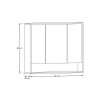 Dulap suspendat cu oglinda Dorothy Ristretto, MDF, PAL melaminat, stejar ristretto, 3 usi, L.100 cm, DOROTHY RISTRETTO 84-100-3D