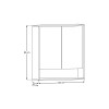Dulap suspendat cu oglinda Dorothy Ristretto, MDF, PAL melaminat, stejar ristretto, 2 usi, L.80 cm, DOROTHY RISTRETTO 84-80-2D