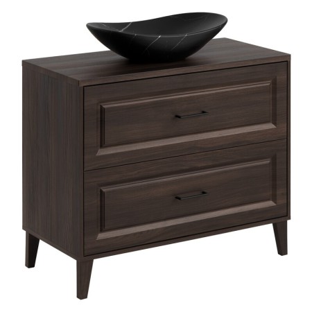 Set mobilier de baie Dorothy Ristretto, MDF, PAL melaminat, stejar ristretto, lavoar Lena, L.100 cm, SET-DOR B 100CM UN LENA