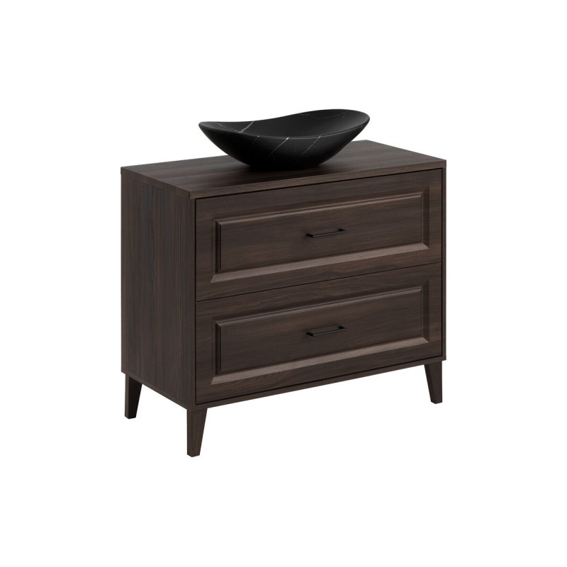 Set mobilier de baie Dorothy Ristretto, MDF, PAL melaminat, stejar ristretto, lavoar Lena, L.100 cm, SET-DOR B 100CM UN LENA