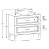 Set mobilier de baie Dorothy Ristretto, MDF, PAL melaminat, stejar ristretto, lavoar Lena, L.100 cm, SET-DOR B 100CM UN LENA