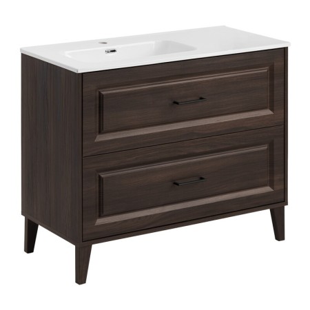 Set mobilier de baie Dorothy Ristretto, MDF, PAL melaminat, stejar ristretto, lavoar GO, L.100 cm, SET-DOR 100CM GO2
