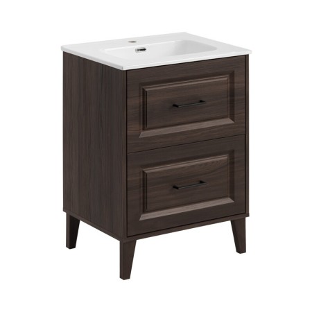Set mobilier de baie Dorothy Ristretto, MDF, PAL melaminat, stejar ristretto, lavoar GO, L.60 cm, SET-DOR 60CM GO