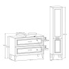 Set mobilier de baie Dorothy Ristretto, MDF, PAL melaminat, stejar ristretto, blat stejar ristretto, L.120 cm, lavoare River, dulap inalt H.205 cm, SET-DOR B 120CM UN RIVER HC