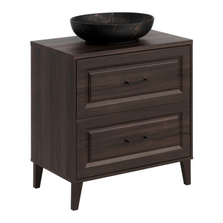 Set mobilier de baie Dorothy Ristretto, MDF, PAL melaminat, stejar ristretto, blat stejar ristretto, L.80 cm, lavoar Mona, SET-DOR B 80CM UN MONA