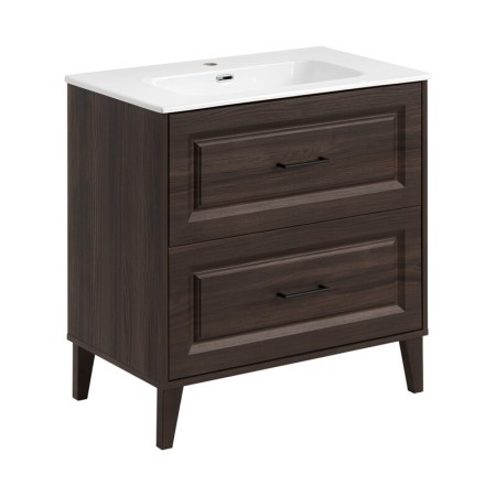Set mobilier de baie Dorothy Ristretto, MDF, PAL melaminat, stejar ristretto, lavoar GO, L.80 cm, SET-DOR 80CM GO