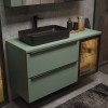 Dulap lavoar Sombra Green, PAL melaminat, verde olive, 2 sertare, L.80 cm, SOMBRA GREEN 82-80-46-2S