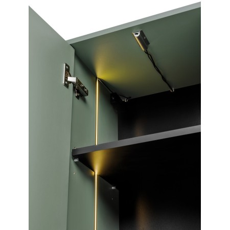 Dulap suspendat Sombra Green, iluminare LED, PAL melaminat, verde olive, 1 usa, L.40 cm, SOMBRA GREEN 83-40-1D