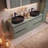 Dulap lavoar Sombra Green, PAL melaminat, verde olive, 2 sertare, L.60 cm, SOMBRA GREEN 82-60-46-2S