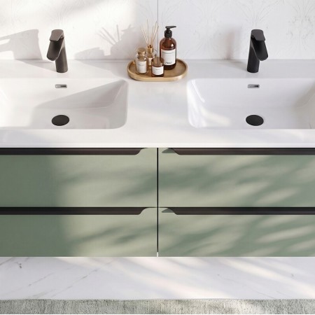 Dulap lavoar Sombra Green, PAL melaminat, verde olive, 2 sertare, L.70 cm, SOMBRA GREEN 82-70-46-2S