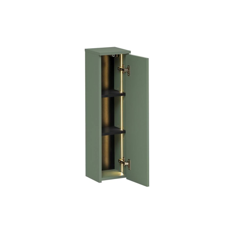 Dulap suspendat Sombra Green, iluminare LED, PAL melaminat, verde olive, 1 usa, L.20 cm, SOMBRA GREEN 83-20-1D