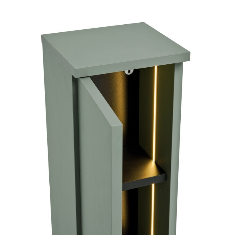 Dulap suspendat Sombra Green, iluminare LED, PAL melaminat, verde olive, 1 usa, L.20 cm, SOMBRA GREEN 83-20-1D