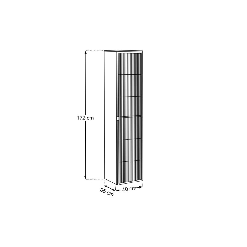 Dulap inalt cu iluminare LED Sombra Green, PAL melaminat, verde olive, 1 usa, H.172 cm, SOMBRA GREEN 80-40-1DG