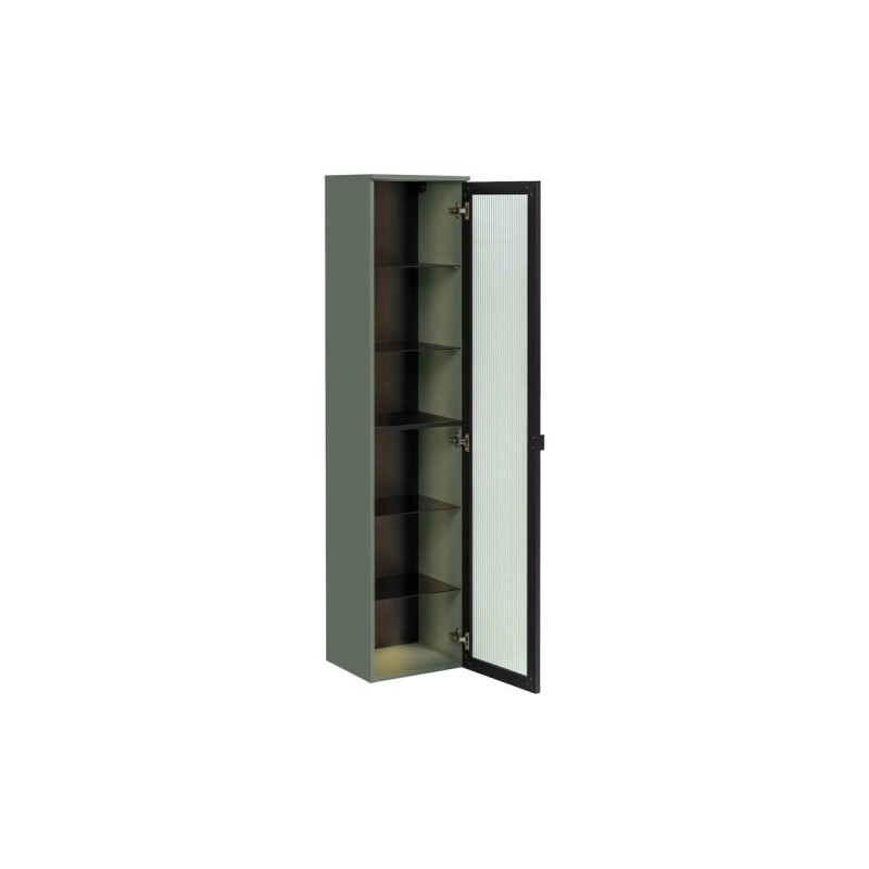 Dulap inalt cu iluminare LED Sombra Green, PAL melaminat, verde olive, 1 usa, H.172 cm, SOMBRA GREEN 80-40-1DG