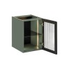 Dulap lateral cu iluminare LED Sombra Green, PAL melaminat, verde olive, 1 usa, L.40 cm, SOMBRA GREEN 81-40-1DG