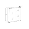 Dulap cu oglinda suspendat Sombra Green, iluminare LED, PAL melaminat, verde olive, sticla, 2 usi, L.80 cm, GREEN UN 84-80-2D