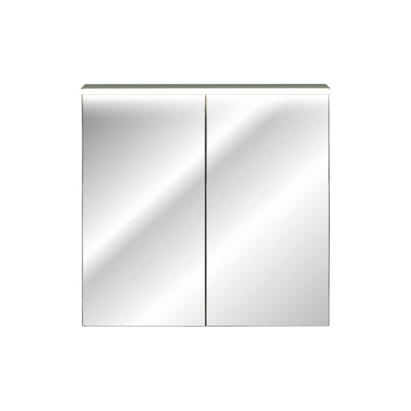 Dulap cu oglinda suspendat Sombra Green, iluminare LED, PAL melaminat, verde olive, sticla, 2 usi, L.80 cm, GREEN UN 84-80-2D