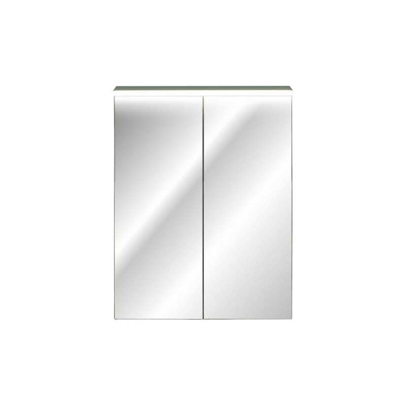 Dulap cu oglinda suspendat Sombra Green, iluminare LED, PAL melaminat, verde olive, sticla, 2 usi, L.60 cm, GREEN UN 84-60-2D