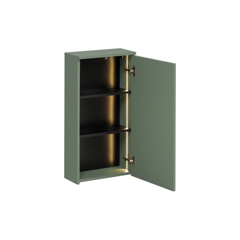 Dulap suspendat Sombra Green, iluminare LED, PAL melaminat, verde olive, 1 usa, L.40 cm, SOMBRA GREEN 83-40-1D