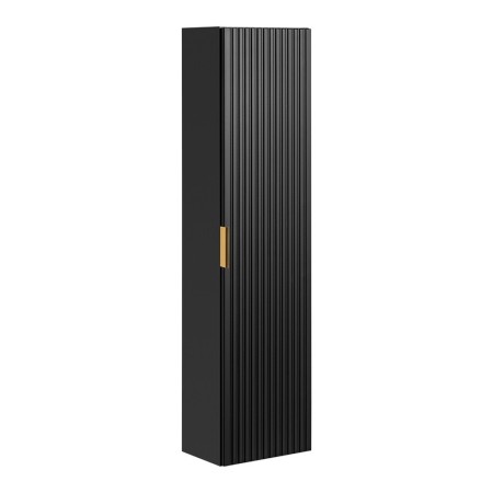 Dulap inalt Comad Adel Black, MDF, Pal melaminat, 1 usa, negru mat, H.140 cm, ADEL BLACK 80-01-B-1D