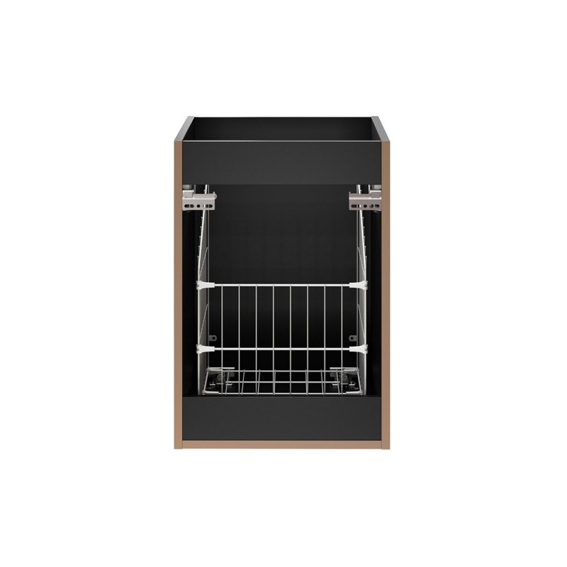 Dulap lateral cu coș de rufe Comad Adel Black, MDF, PAL melaminat, negru mat, L.40 cm, ADEL BLACK 81-40-1DK