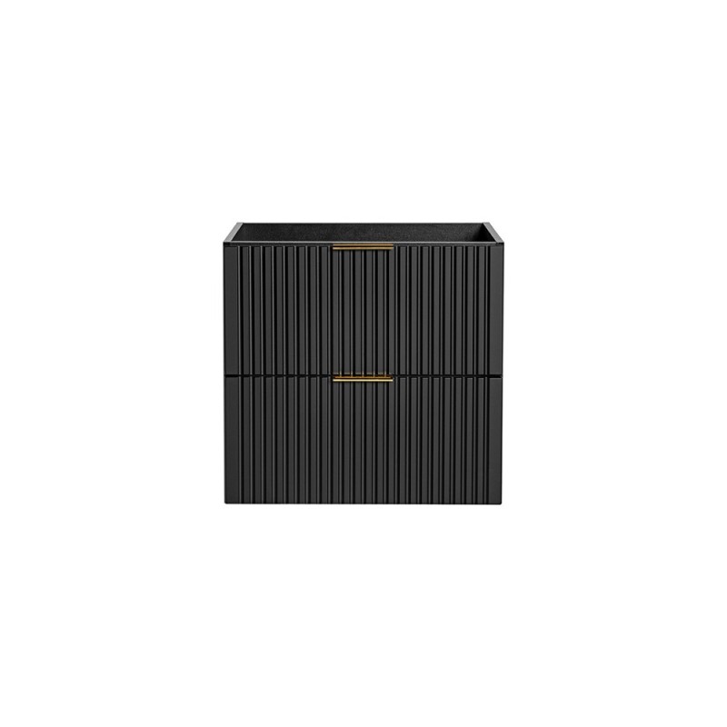 Dulap sub lavoar Comad Adel Black, MDF, Pal melaminat, 2 sertare, negru mat, L.60 cm, ADEL BLACK 82-60-B-2S