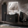 Dulap sub lavoar Comad Adel Black, MDF, Pal melaminat, 2 sertare, negru mat, L.80 cm, ADEL BLACK 82-80-B-2S