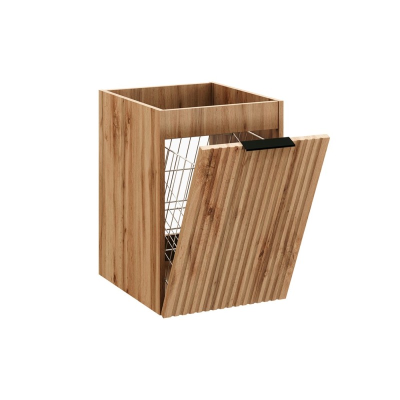 Dulap lateral cu coș de rufe Comad Adel Oak, MDF, PAL melaminat, stejar wotan, L.40 cm, ADEL OAK 81-40-1DK