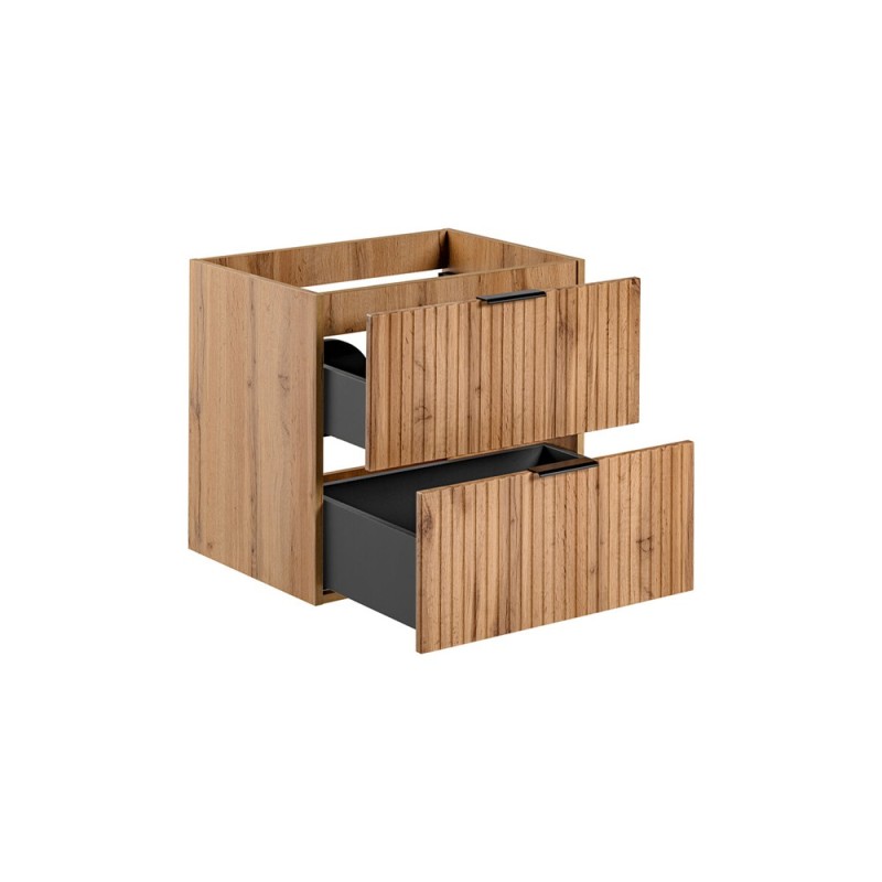 Dulap sub lavoar Comad Adel Oak, MDF, Pal melaminat, 2 sertare, stejar wotan, L.60 cm, ADEL OAK 82-60-B-2S