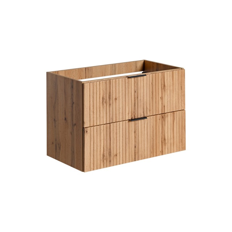 Dulap sub lavoar Comad Adel Oak, MDF, Pal melaminat, 2 sertare, stejar wotan, L.80 cm, ADEL OAK 82-80-B-2S