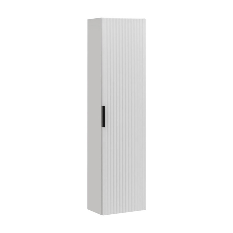 Dulap inalt Comad Adel White, MDF, Pal melaminat, 1 usa, alb mat, H.140 cm, ADEL WHITE 80-01-B-1D